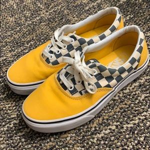 Custom yellow checker vans